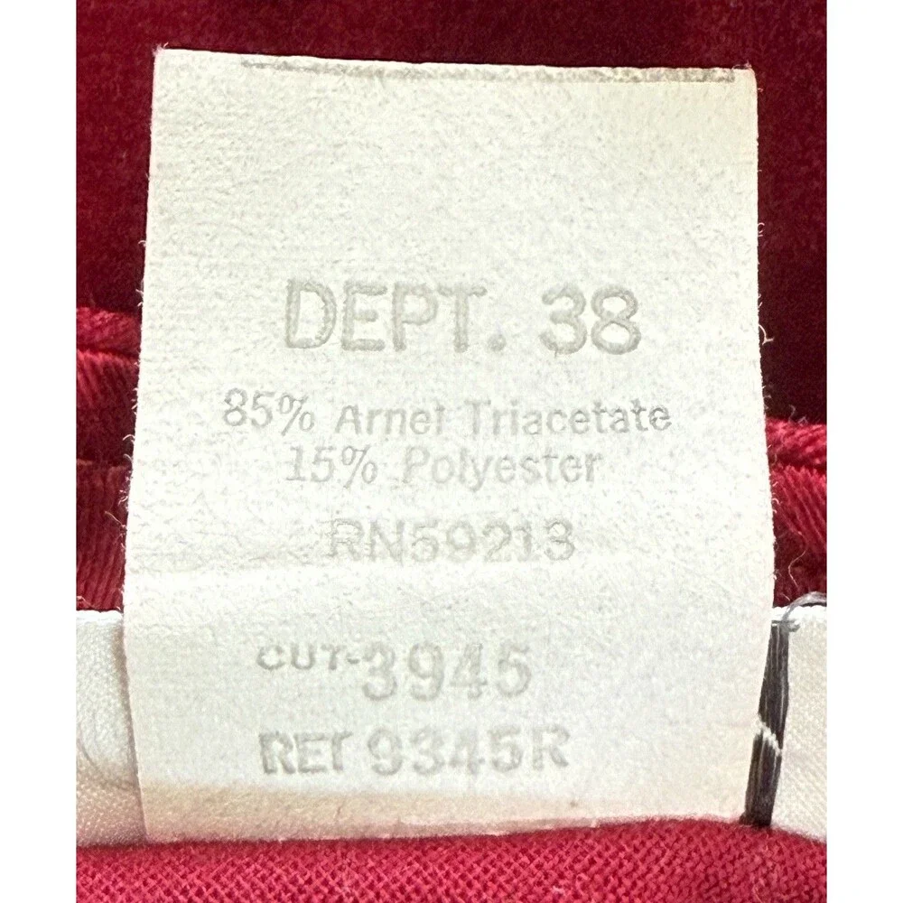 Women’s 80s Prairie‎ Red Velvet Cottagecore Boho Victorian Maxi Nightgown Sz Med